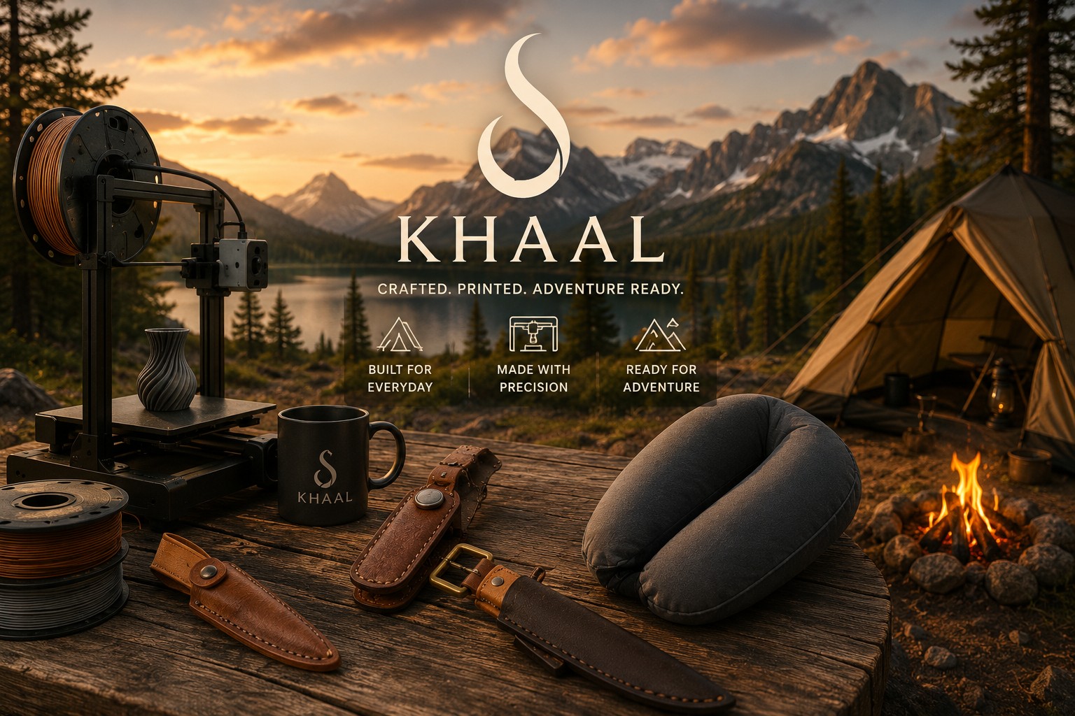 KHAAL outdoor and 3D printing lifestyle background